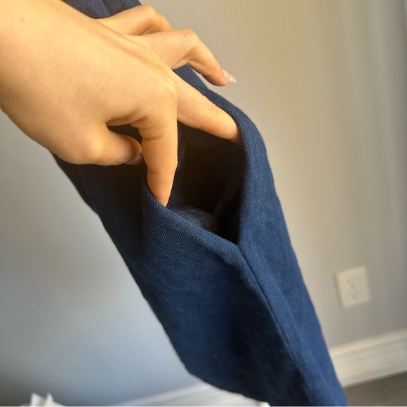 NWOT Vintage Armani Exchange Strappy Dark Wash Denim Mini Dress w/ Pockets - Picture 7 of 10